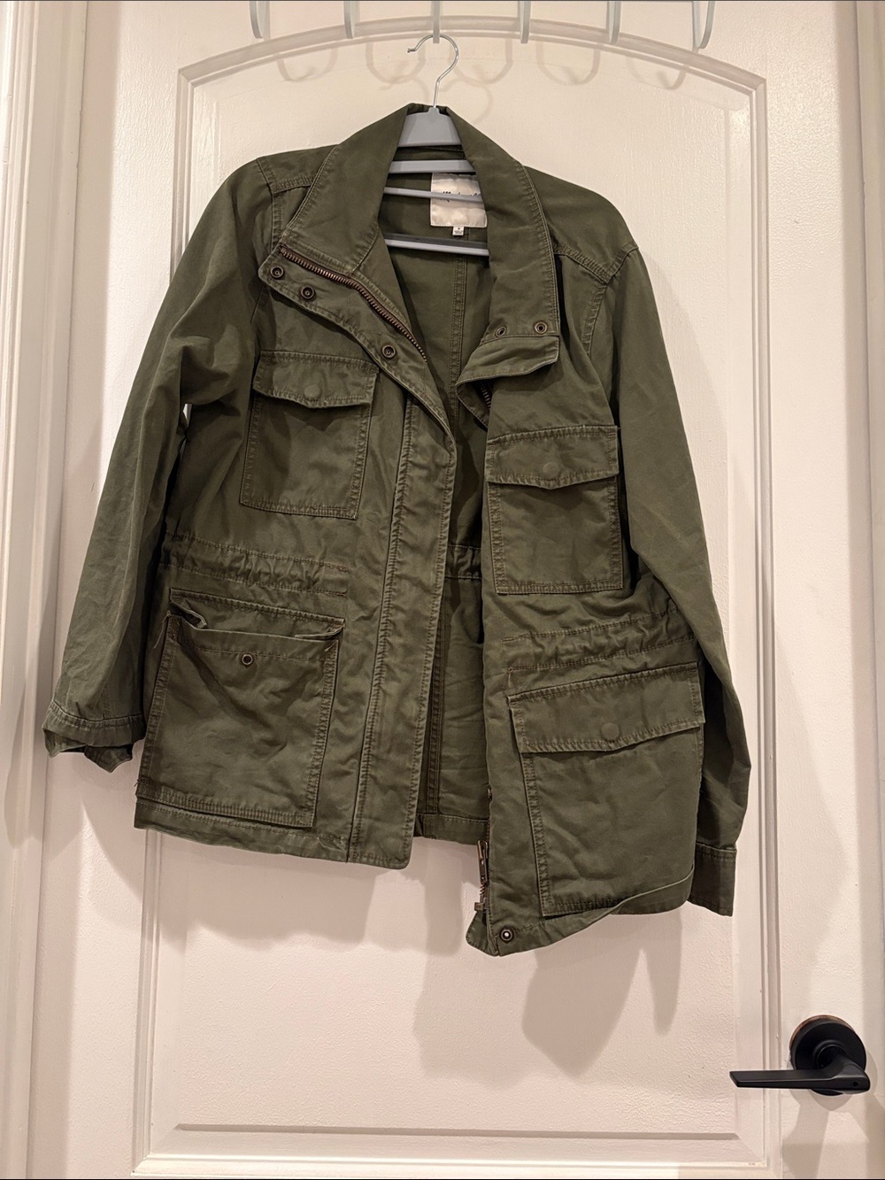 Madewell Olive Green Military-Style Utility Jacket Size Medium 100% Cotton